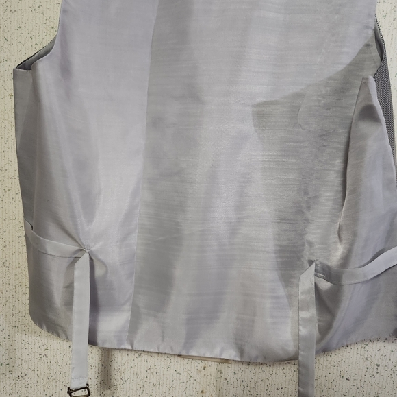 Marc Ferrier Italy Dress Vest Men's Medium Grey Silver Plaid Prom Party Vest - Picture 6 of 11